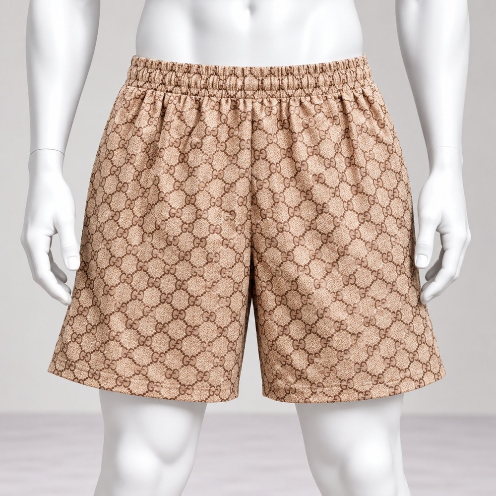 Bravest Studios Monogram Mesh Shorts Mens Medium Tan Brown Streetwear